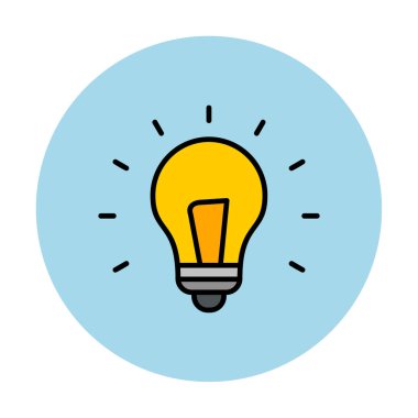Fikir ampulü simgesi, vektör illüstrasyon tasarımı