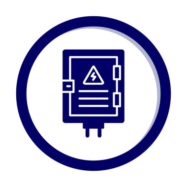 Elektrik Paneli düz simgesi, vektör illüstrasyonu                            