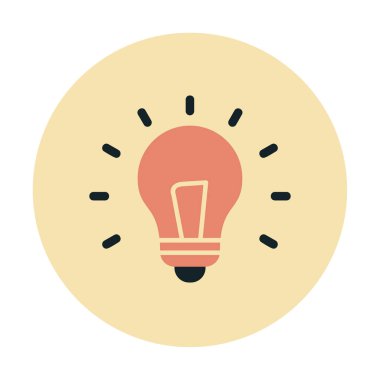 Fikir ampulü simgesi, vektör illüstrasyon tasarımı