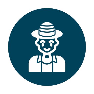 Turist şapkası simgesi, vektör illüstrasyonu 