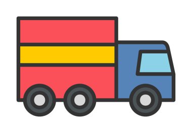 kamyon simgesi, vektör illüstrasyonu