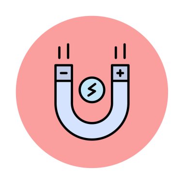 Mıknatıs düz simgesinin vektör çizimi 