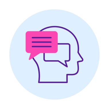 Sohbet ileti simgesi, vektör illüstrasyonu 