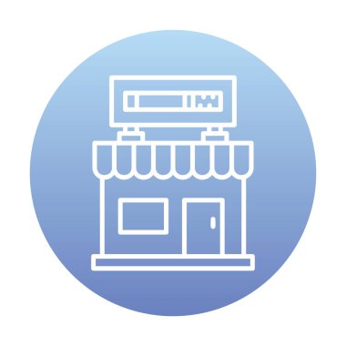 dükkan simgesi, vektör illüstrasyonu basit tasarım