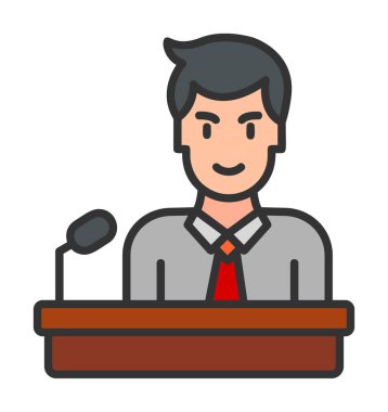 Konferans simgesi, vektör çizimi 