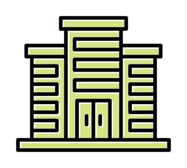 Şehir binası simgesi, vektör illüstrasyonu basit tasarım