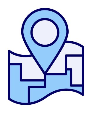 Konum iğnesi, vektör illüstrasyonlu harita simgesi