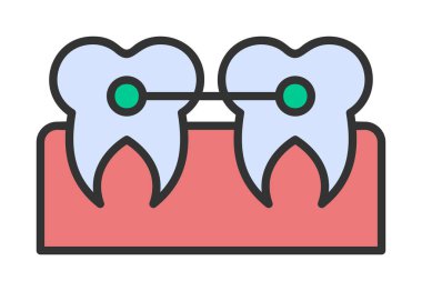 Diş bakımı ikonu, vektör çizimi. Parantezler                       