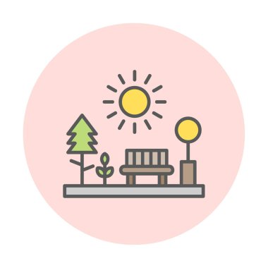 Yedek vektör renk simgesine sahip park 