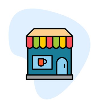 Kafe ikonu vektör illüstrasyonu