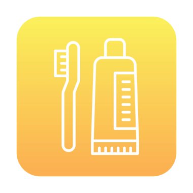 Diş fırçası ve diş macunu ikonları vektör illüstrasyonuName