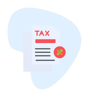 Basit Vergi İndirimi simgesi, vektör illüstrasyonu