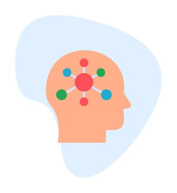 Psikoloji işaret tasarımlı beyin simgesi
