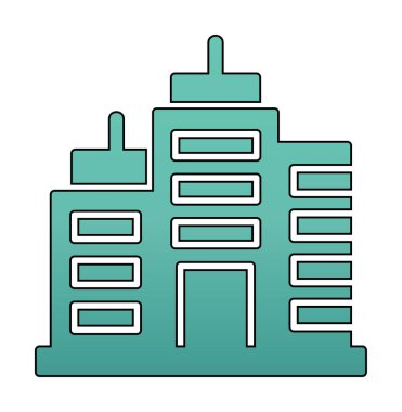 Şehir binası simgesi, vektör illüstrasyonu basit tasarım