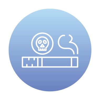 Sigara ikonlu düz bir kafatası.