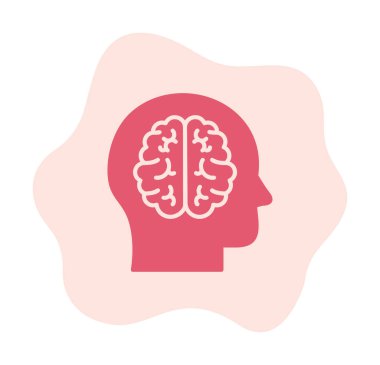 Basit bir beyin simgesi. düz tasarım biçimi 