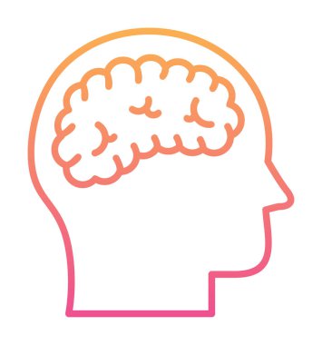 Basit beyin simgesi vektör illüstrasyonu  