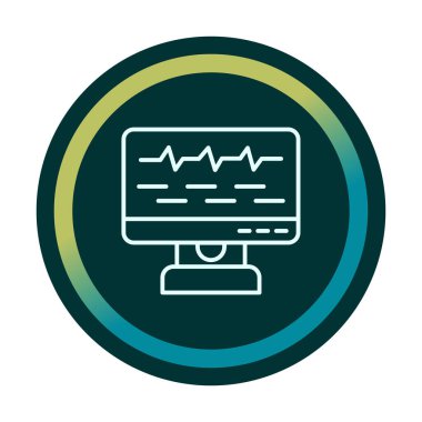 Ses çizgisi simgesi ile bilgisayar izleyicisinin vektör illüstrasyonu