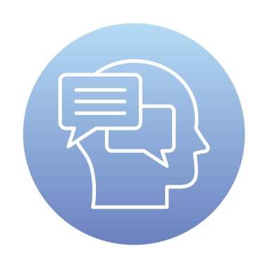 Sohbet ileti simgesi, vektör illüstrasyonu 