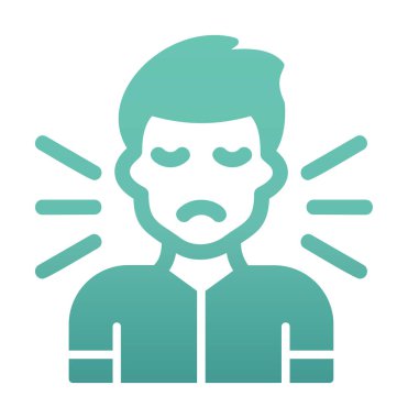 Korkmuş adam simgesi, korku konsepti, vektör illüstrasyonu