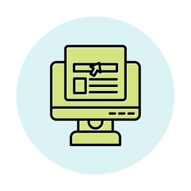 çevrimiçi haber simgesi vektör illüstrasyonu               