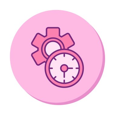 Çalışma Zamanı web simgesi vektör illüstrasyonu