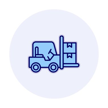 Basit Forklift simgesi, vektör illüstrasyonu