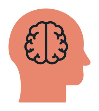 Moda Biçimli Beyin Simgesi İzole Arkaplan