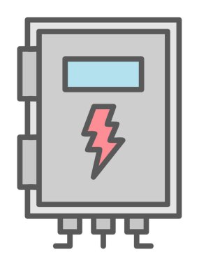Güç simgesi, vektör illüstrasyonu. Yüksek Voltaj Kutusu              