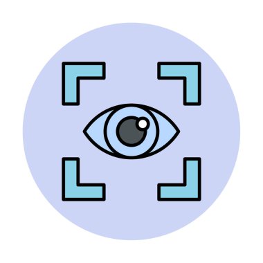 Vizyon düz simgesi, vektör çizim