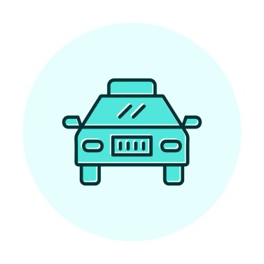 Basit taksi arabası simgesi, vektör illüstrasyonu