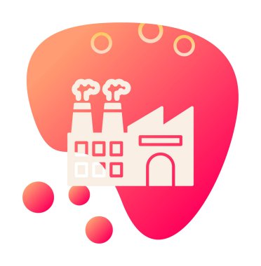 Fabrika web simgesi, vektör illüstrasyonu 