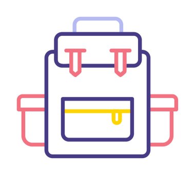 Sırt çantası ikon vektörü. Okul sırt çantası tabelası. izole edilmiş sınır sembolü çizimi