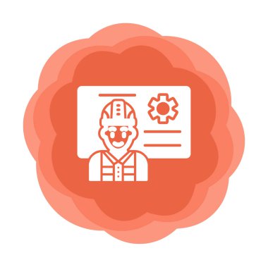 Mimar, sunum simgesi vektör illüstrasyonu yapıyor 