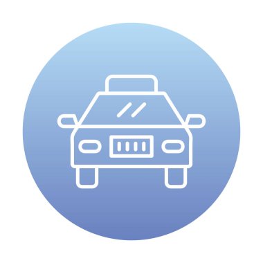 Basit taksi arabası simgesi, vektör illüstrasyonu