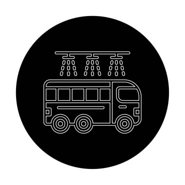 Otobüs Yıkama simgesi vektör illüstrasyonu