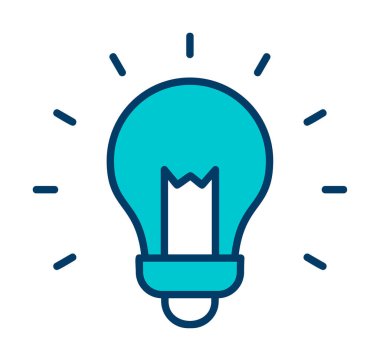 ampul ışığı simgesi, vektör illüstrasyonu 