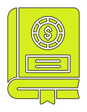 Basit Finansal Kitap simgesi, vektör illüstrasyonu