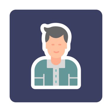 Avatar man simgesi, vektör illüstrasyonu  