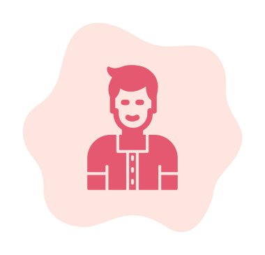 Avatar man simgesi, vektör illüstrasyonu  