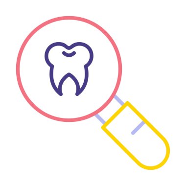 Diş kontrolü vektörü düz renk simgesi            