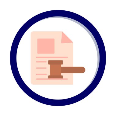 Açık artırma ya da Yargıç Tokmak simgesi düz stilde