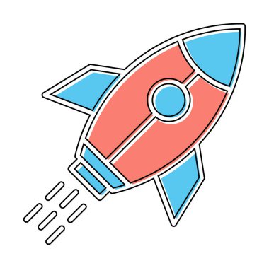 Girişim konsepti, roket simgesi, düz tasarım 