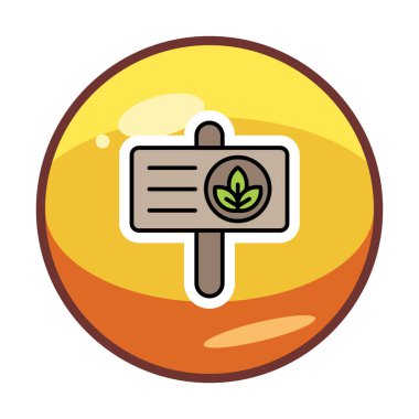 Yapraklı pankart. Web simgesi basit bir illüstrasyon. Bastır Yeşil kavram                        