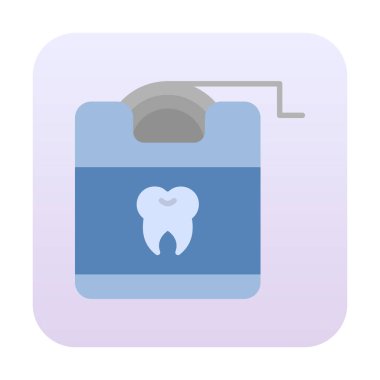 Diş ipi ikonu. Diş hekimi vektör illüstrasyonu.