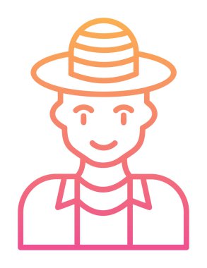 Turist şapkası simgesi, vektör illüstrasyonu 