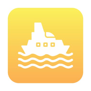 Gemi simgesi, vektör illüstrasyonu