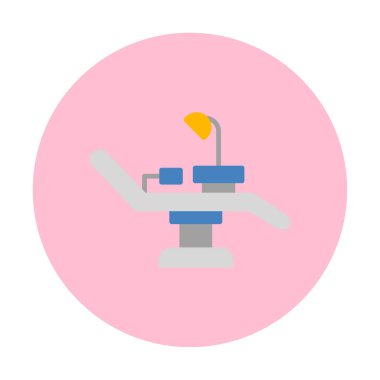 Dişçi Sandalyesi vektör illüstrasyonu, simge ögesi arkaplanı                