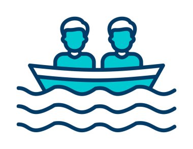 Basit tekne simgesi, vektör illüstrasyonu