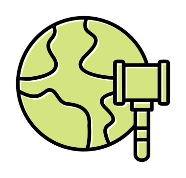 Dünya Açık Artırma Simgesi Vektör İllüstrasyonu